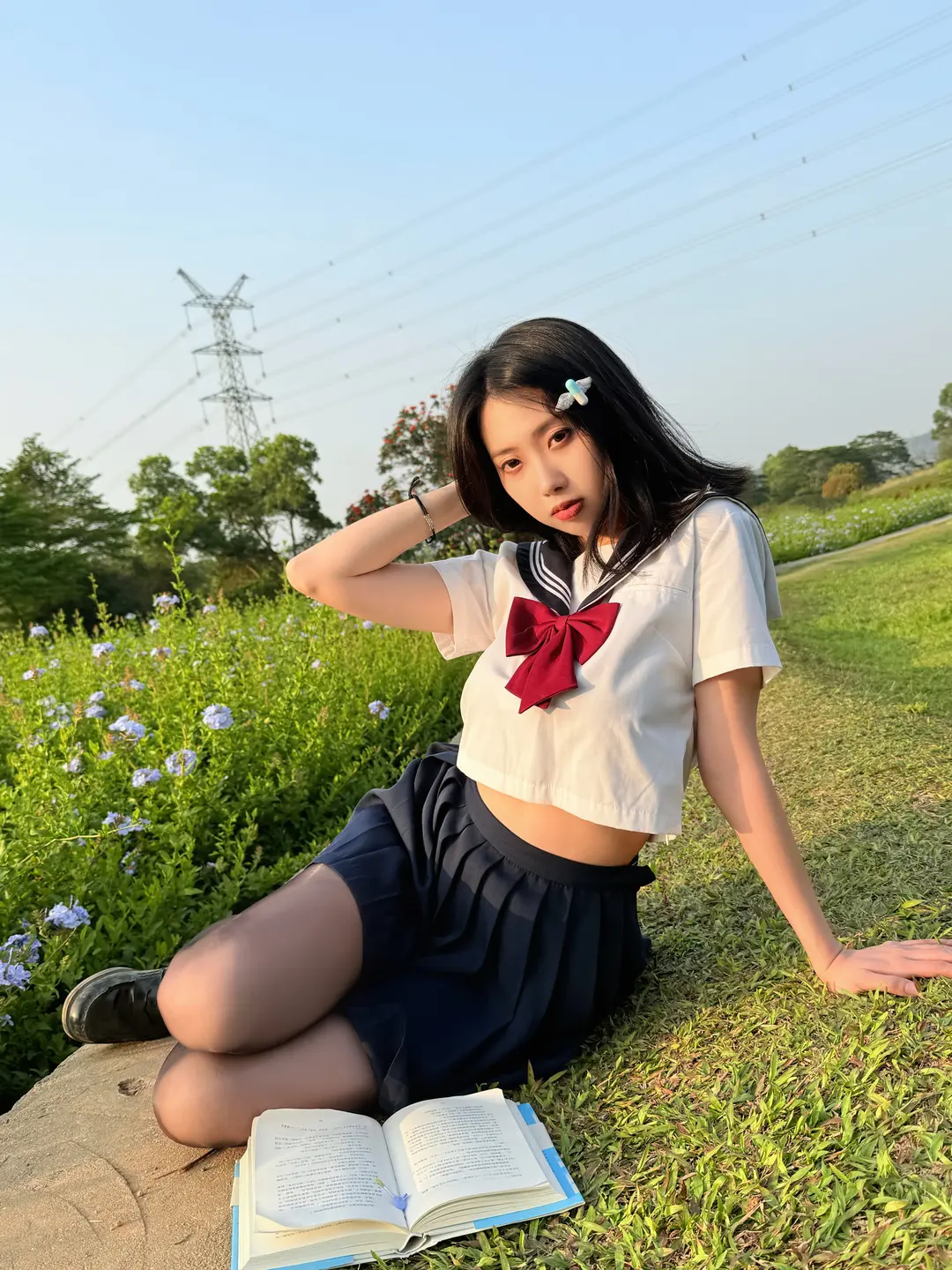 Seven Red Beans - No.002 Red Bean Blue Flower JK (39 photos) - Qi Zhi Hong Dou (七只红豆) - Photo 4 of 39