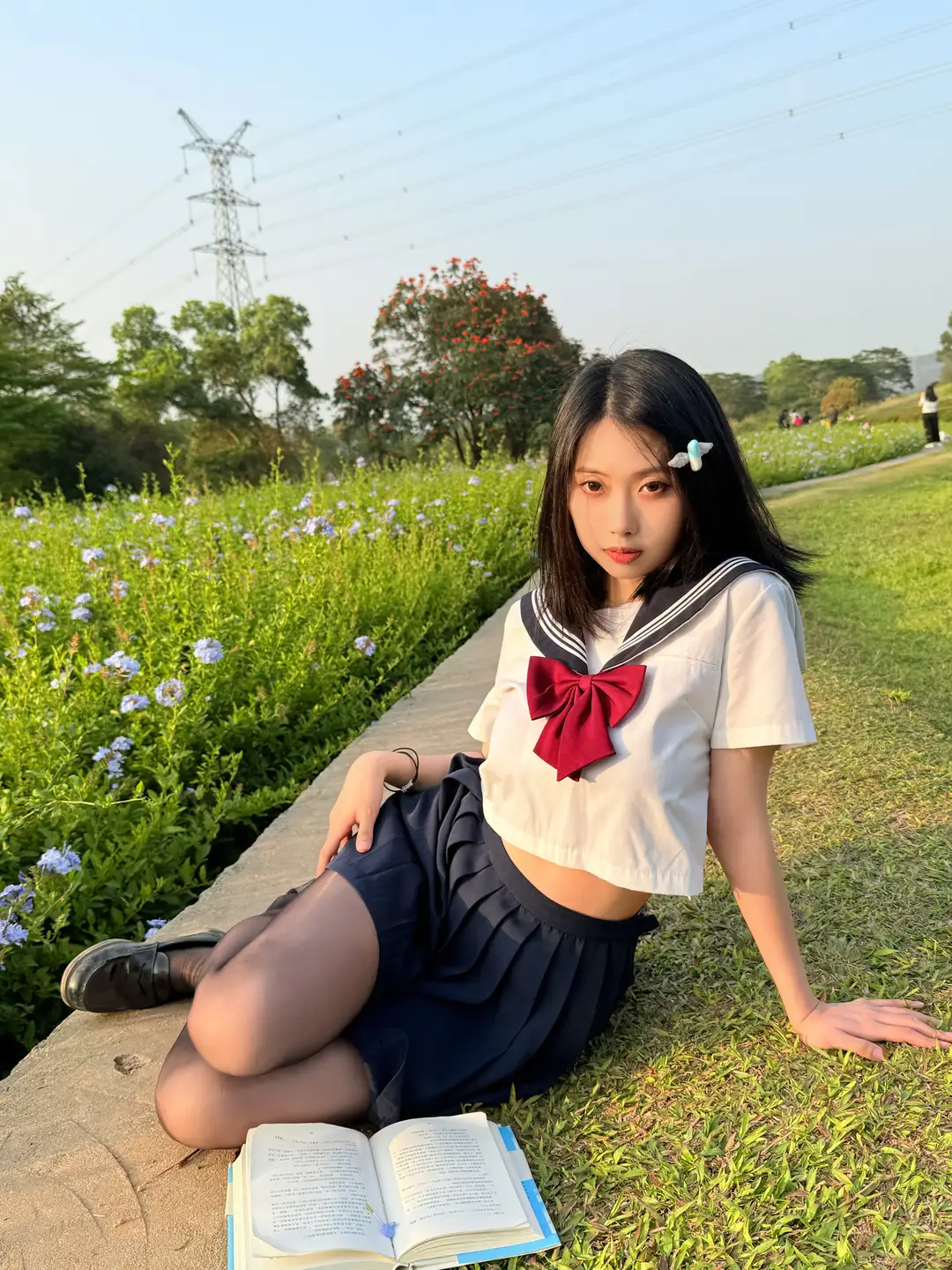 Seven Red Beans - No.002 Red Bean Blue Flower JK (39 photos) - Qi Zhi Hong Dou (七只红豆) - Photo 12 of 39