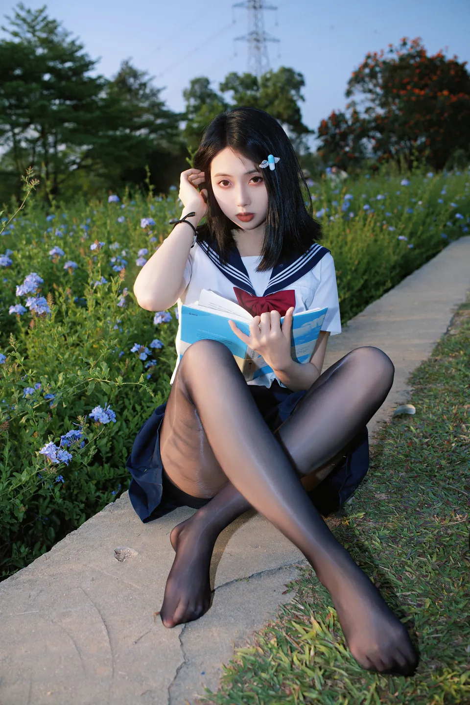 Seven Red Beans - No.002 Red Bean Blue Flower JK (39 photos) - Qi Zhi Hong Dou (七只红豆) - Photo 39 of 39