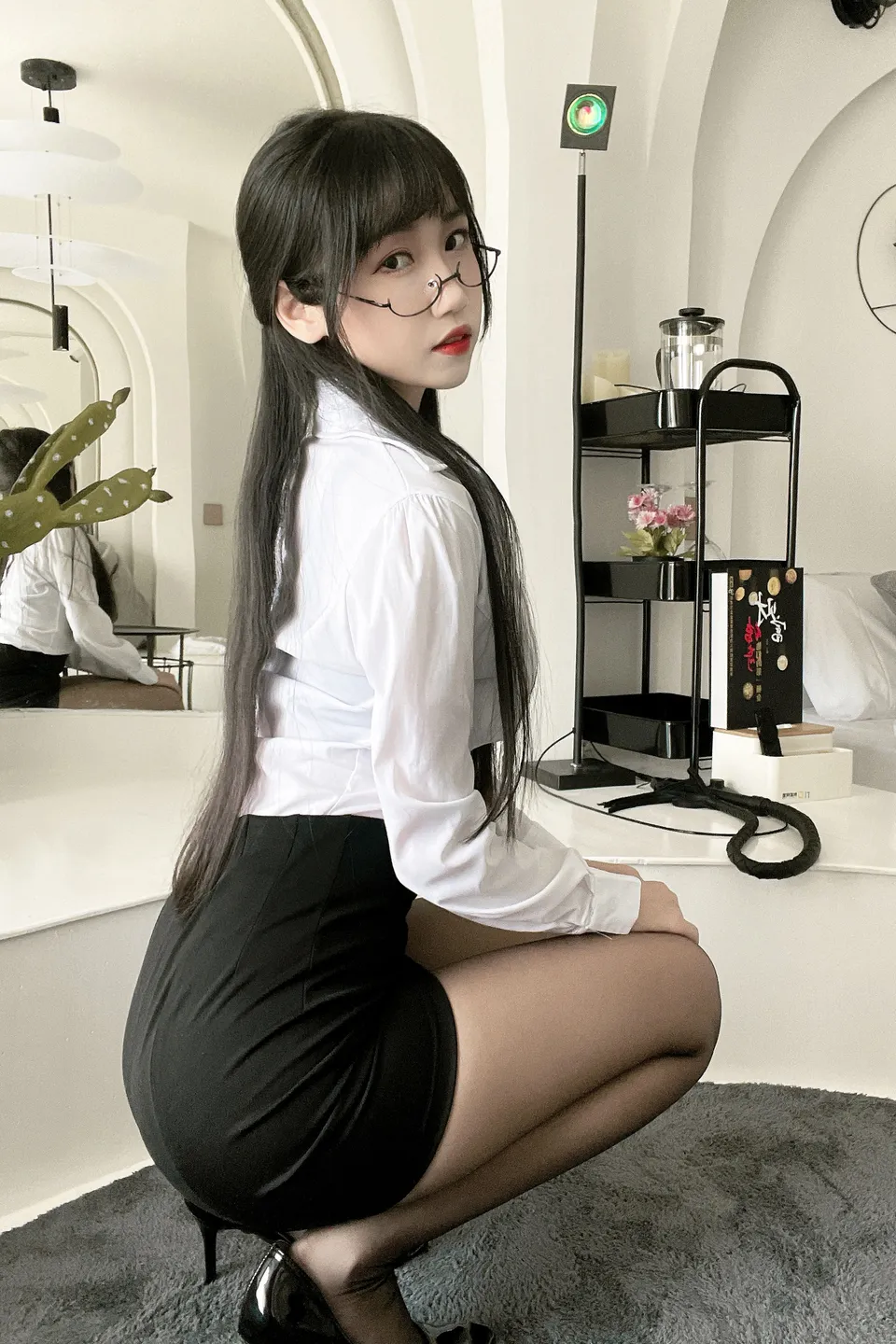 Bu Ai Mao - Black Stockings Pencil Skirt Office Lady [24P, (24 photos) - Bu Ai Mao (不呆猫) - Photo 15 of 24