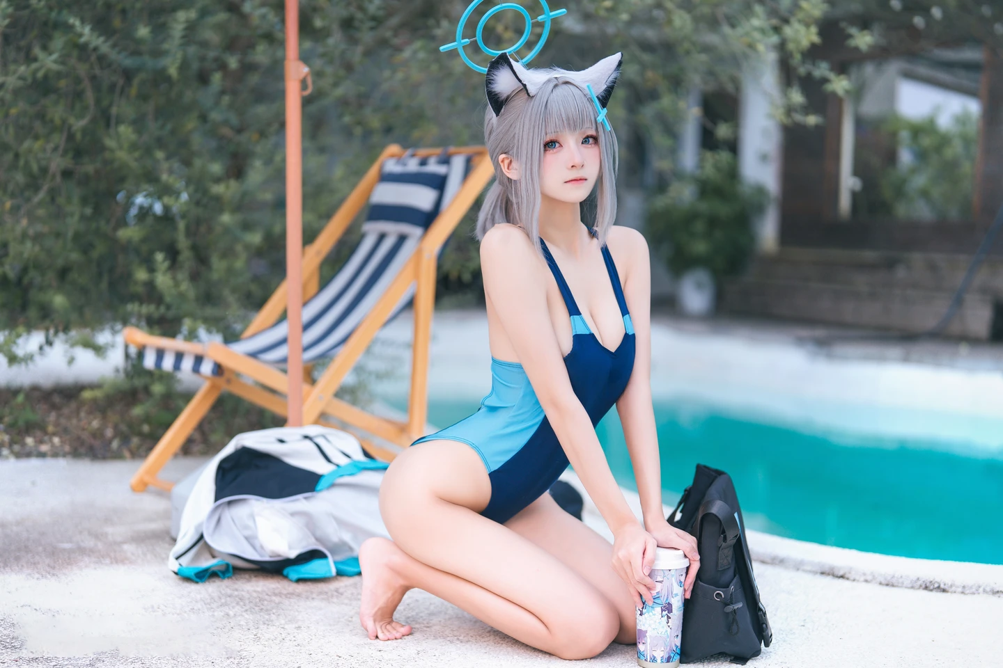 Jiuqi Miao No.042 Blue Archive Shiroko Swimsuit (34 photos) - Jiu Qi Miao (九柒喵) - Photo 9 of 34