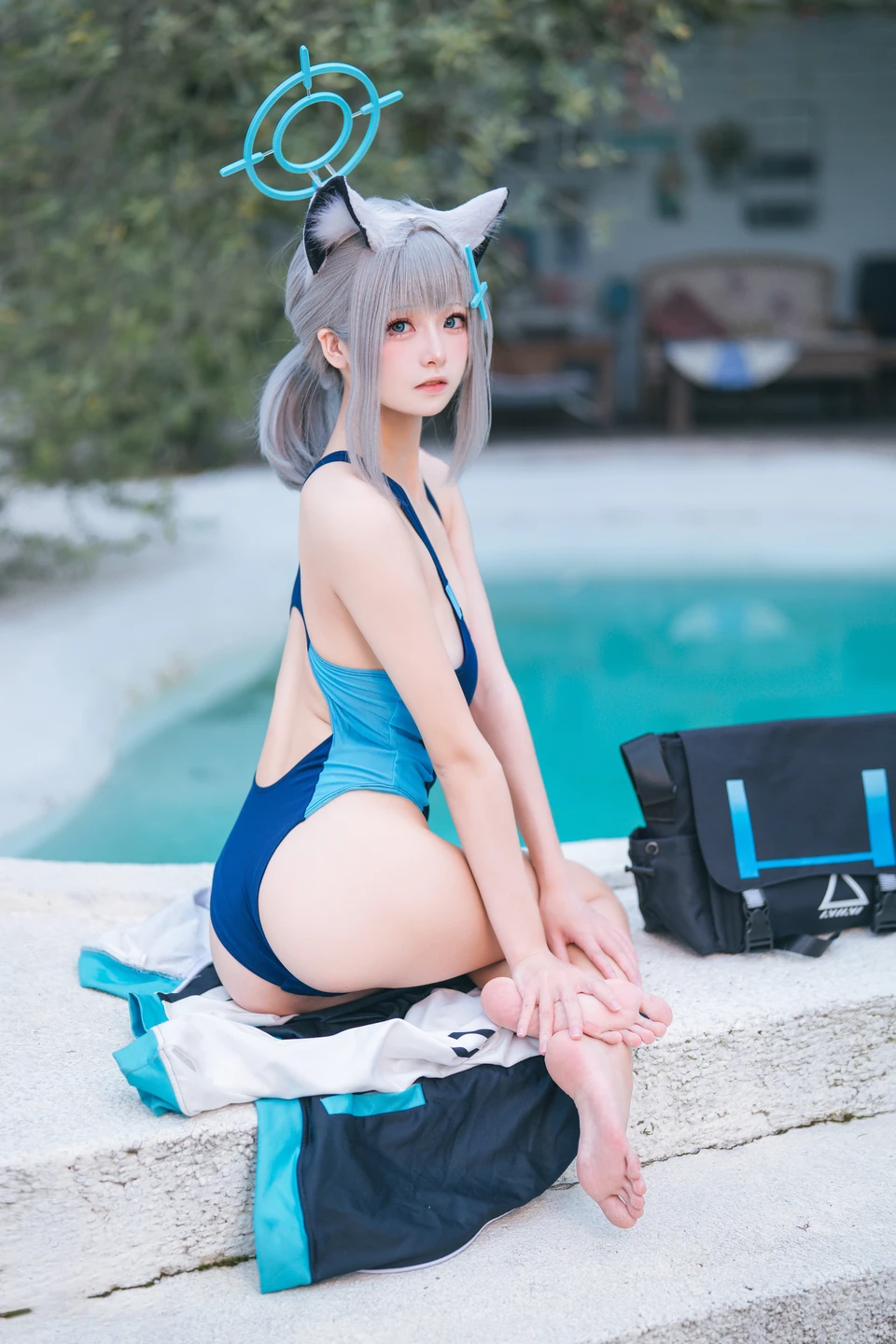 Jiuqi Miao No.042 Blue Archive Shiroko Swimsuit (34 photos) - Jiu Qi Miao (九柒喵) - Photo 15 of 34