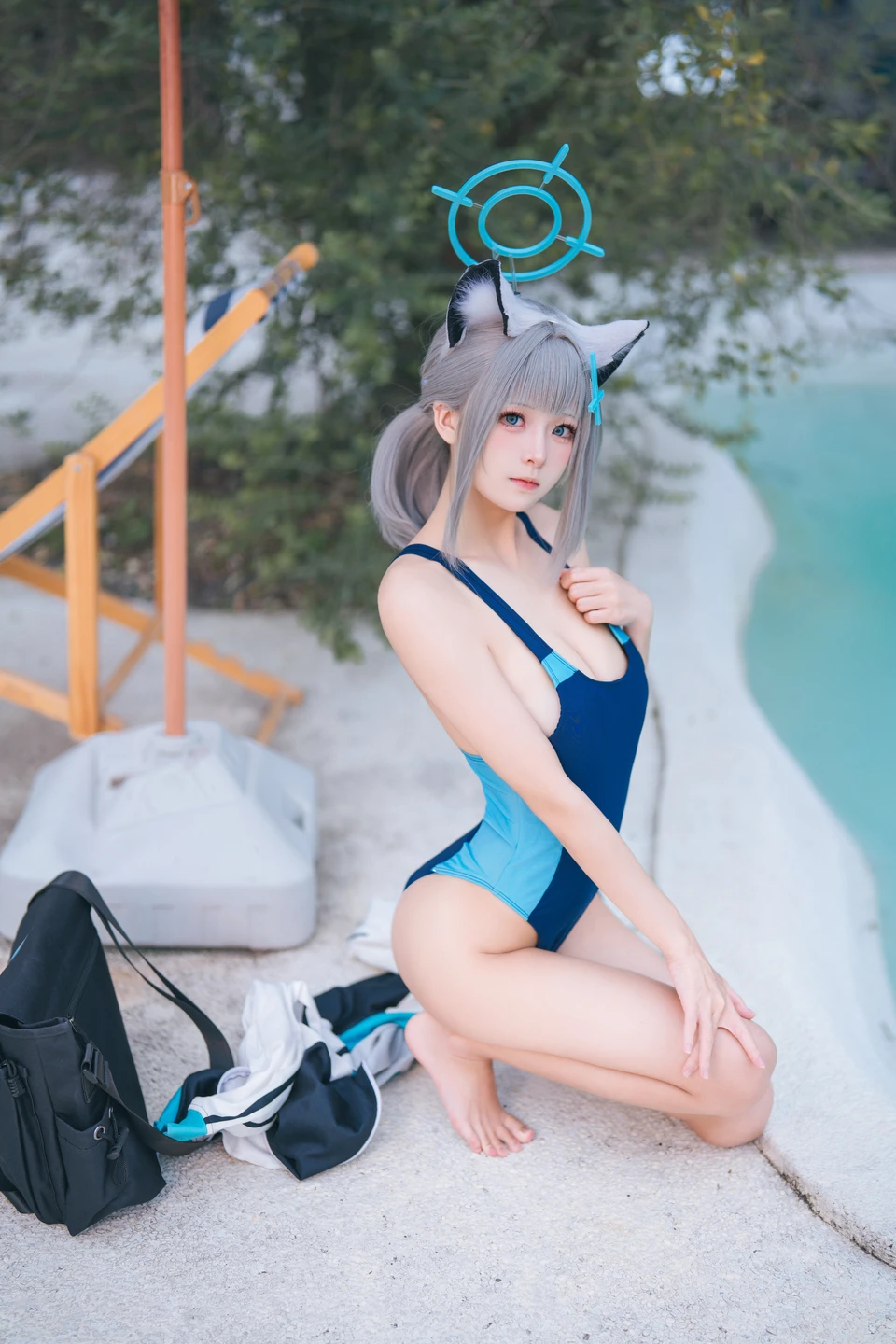 Jiuqi Miao No.042 Blue Archive Shiroko Swimsuit (34 photos) - Jiu Qi Miao (九柒喵) - Photo 27 of 34
