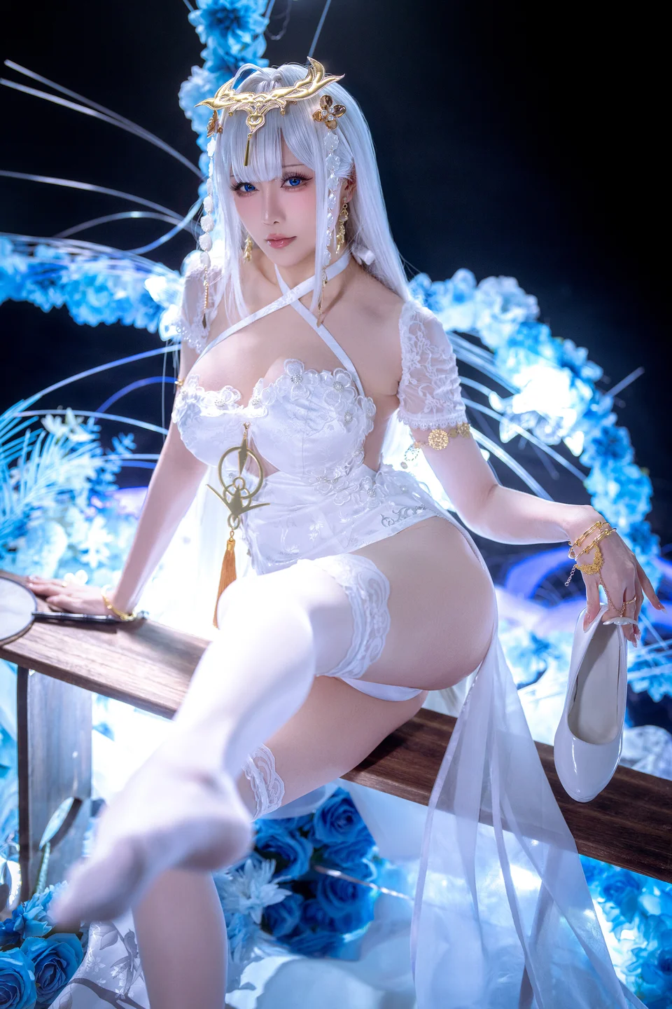 Star's Late Plan E January 2026 Azur Lane Enterprise White Cheongsam (50 photos) - Xing Zhi Chi Chi (星之迟迟) - Photo 4 of 50