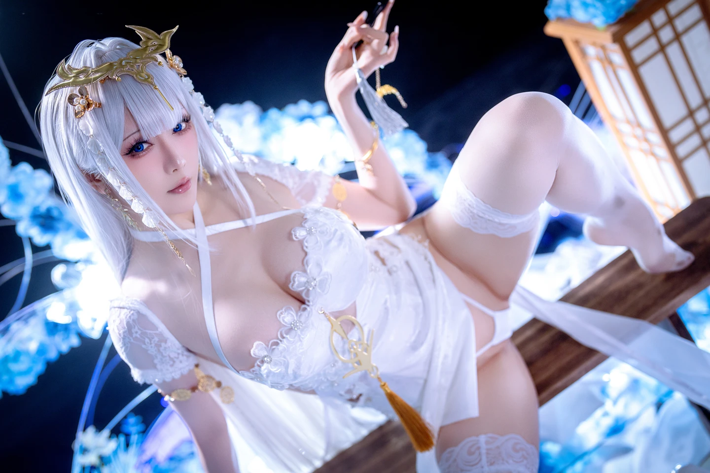 Star's Late Plan E January 2026 Azur Lane Enterprise White Cheongsam (50 photos) - Xing Zhi Chi Chi (星之迟迟) - Photo 6 of 50
