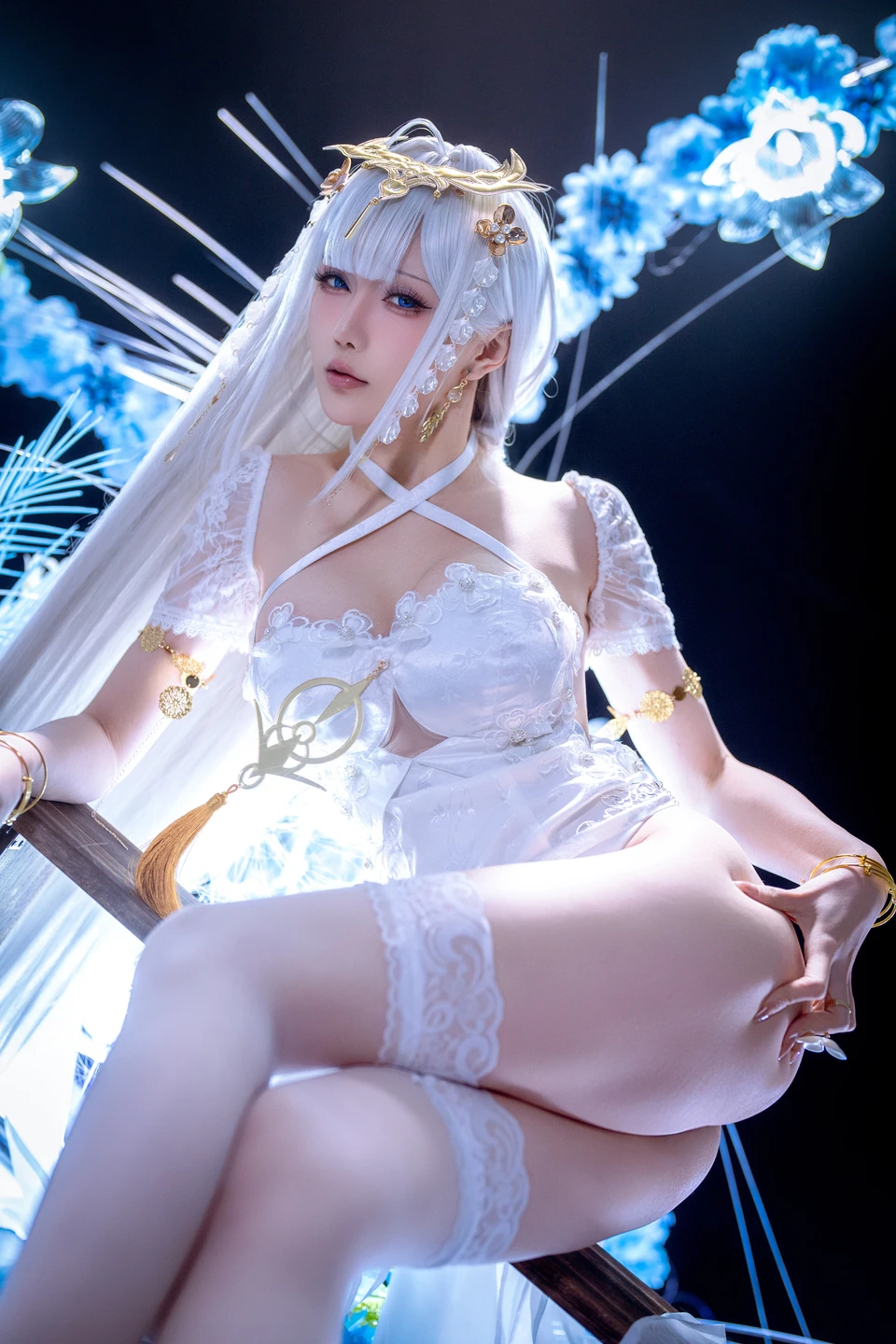 Star's Late Plan E January 2026 Azur Lane Enterprise White Cheongsam (50 photos) - Xing Zhi Chi Chi (星之迟迟) - Photo 10 of 50