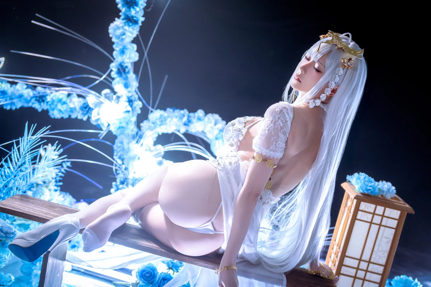 Star's Late Plan E January 2026 Azur Lane Enterprise White Cheongsam (50 photos) - Xing Zhi Chi Chi (星之迟迟) - Photo 15 of 50