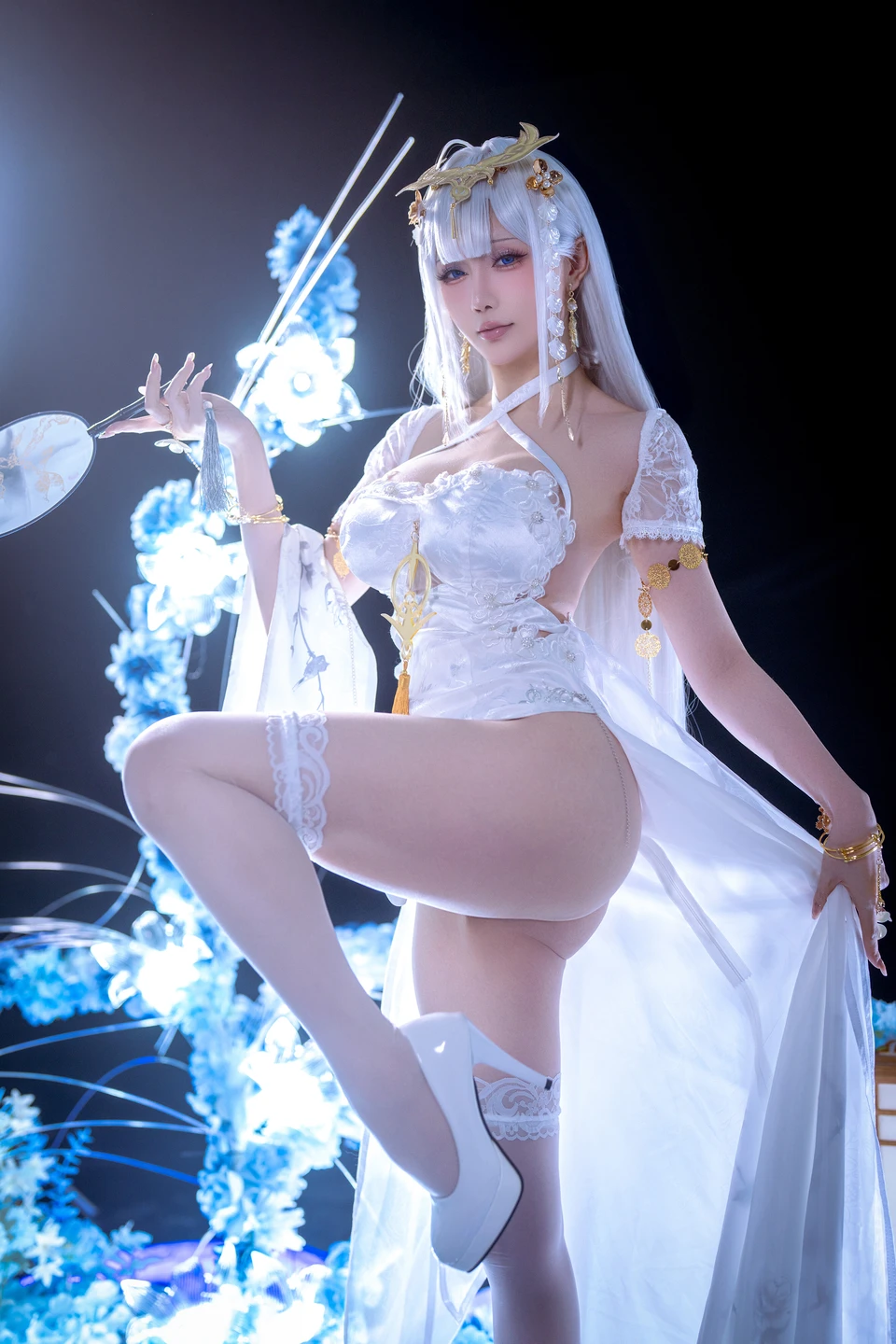 Star's Late Plan E January 2026 Azur Lane Enterprise White Cheongsam (50 photos) - Xing Zhi Chi Chi (星之迟迟) - Photo 20 of 50
