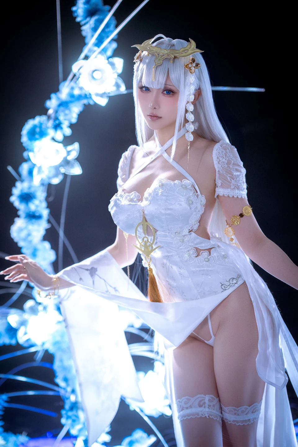 Star's Late Plan E January 2026 Azur Lane Enterprise White Cheongsam (50 photos) - Xing Zhi Chi Chi (星之迟迟) - Photo 21 of 50