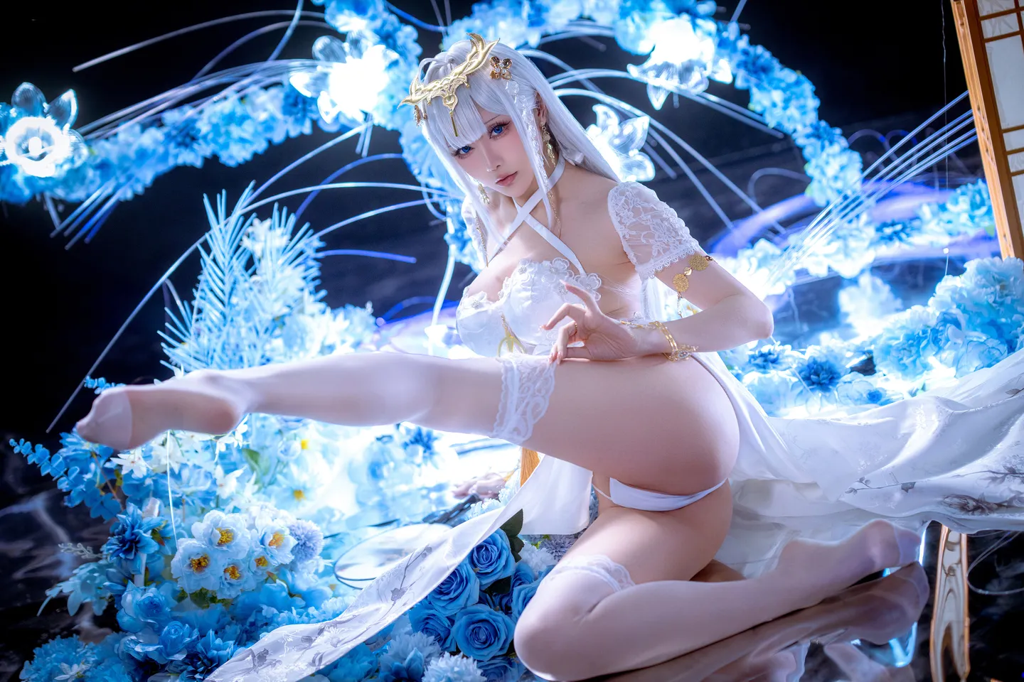 Star's Late Plan E January 2026 Azur Lane Enterprise White Cheongsam (50 photos) - Xing Zhi Chi Chi (星之迟迟) - Photo 22 of 50