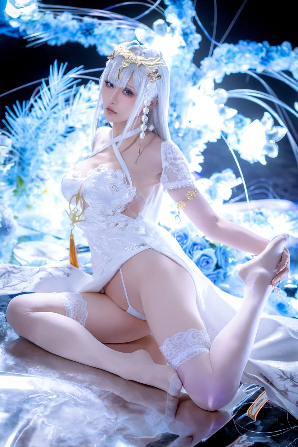 Star's Late Plan E January 2026 Azur Lane Enterprise White Cheongsam (50 photos) - Xing Zhi Chi Chi (星之迟迟) - Photo 23 of 50
