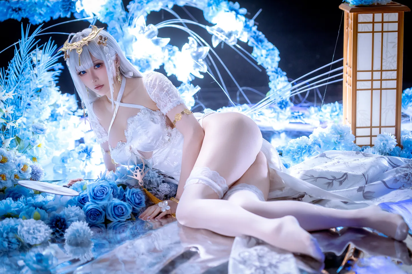 Star's Late Plan E January 2026 Azur Lane Enterprise White Cheongsam (50 photos) - Xing Zhi Chi Chi (星之迟迟) - Photo 25 of 50