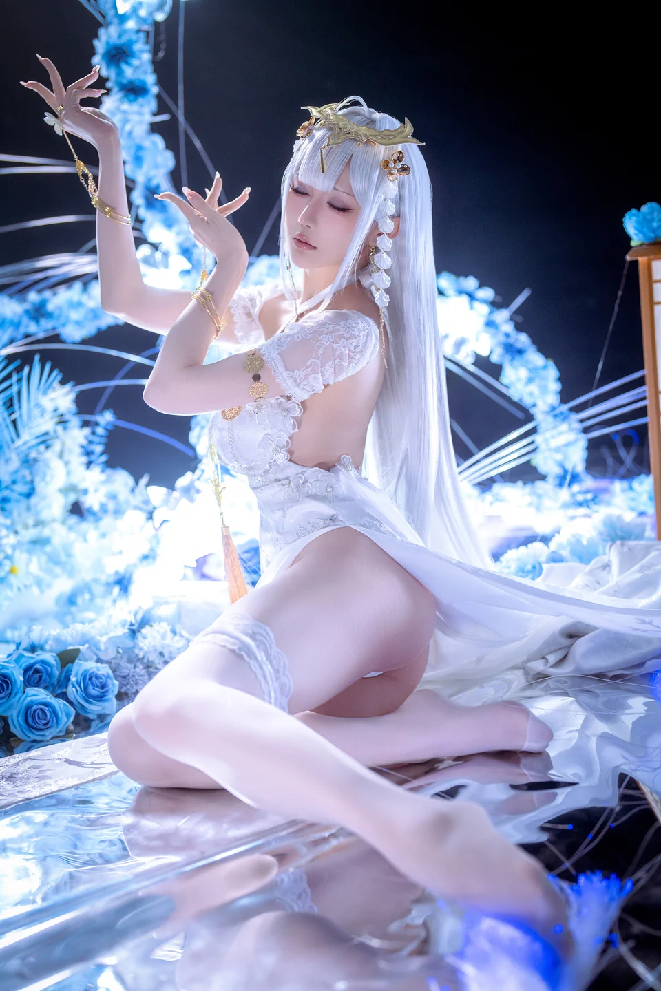 Star's Late Plan E January 2026 Azur Lane Enterprise White Cheongsam (50 photos) - Xing Zhi Chi Chi (星之迟迟) - Photo 27 of 50
