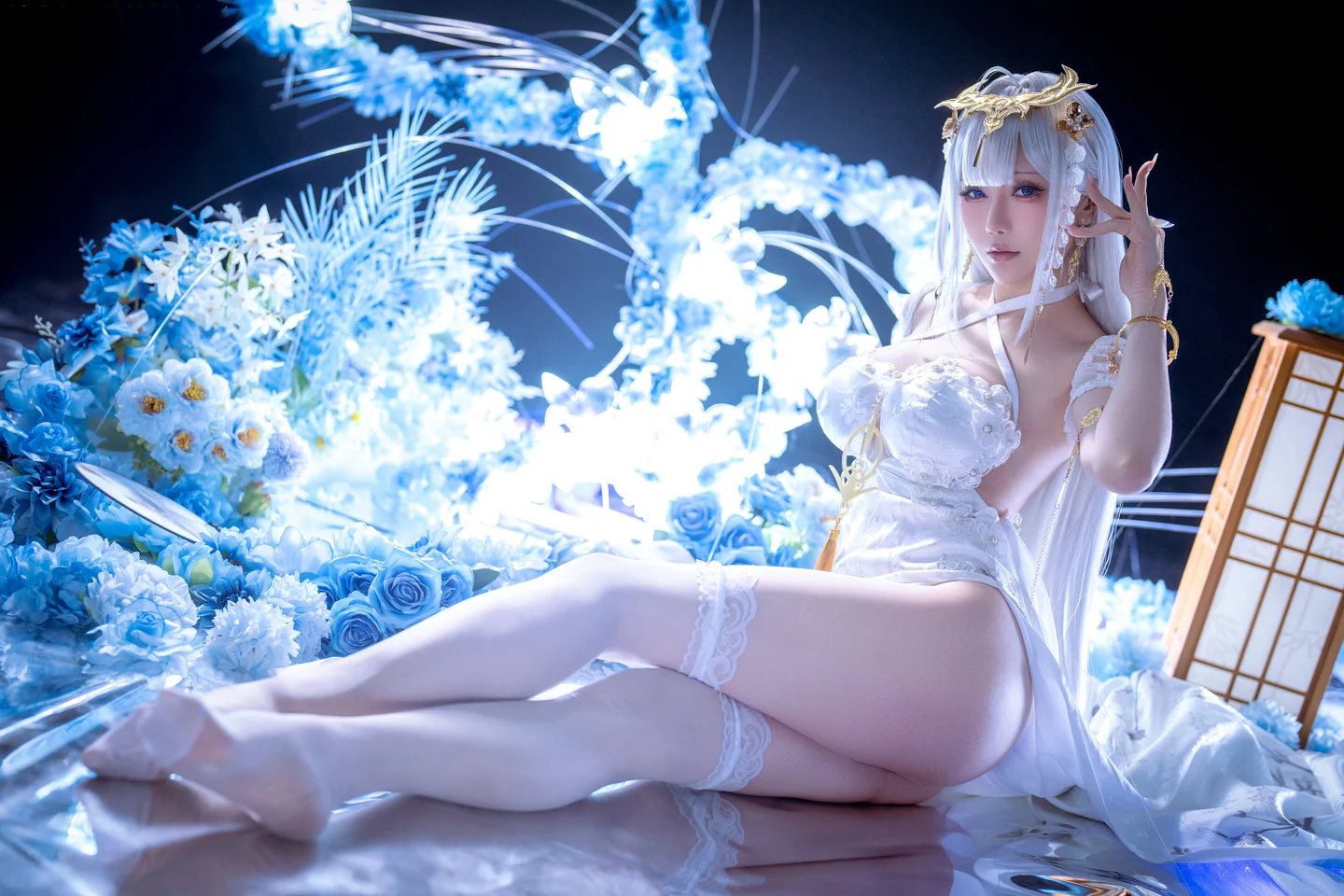 Star's Late Plan E January 2026 Azur Lane Enterprise White Cheongsam (50 photos) - Xing Zhi Chi Chi (星之迟迟) - Photo 28 of 50