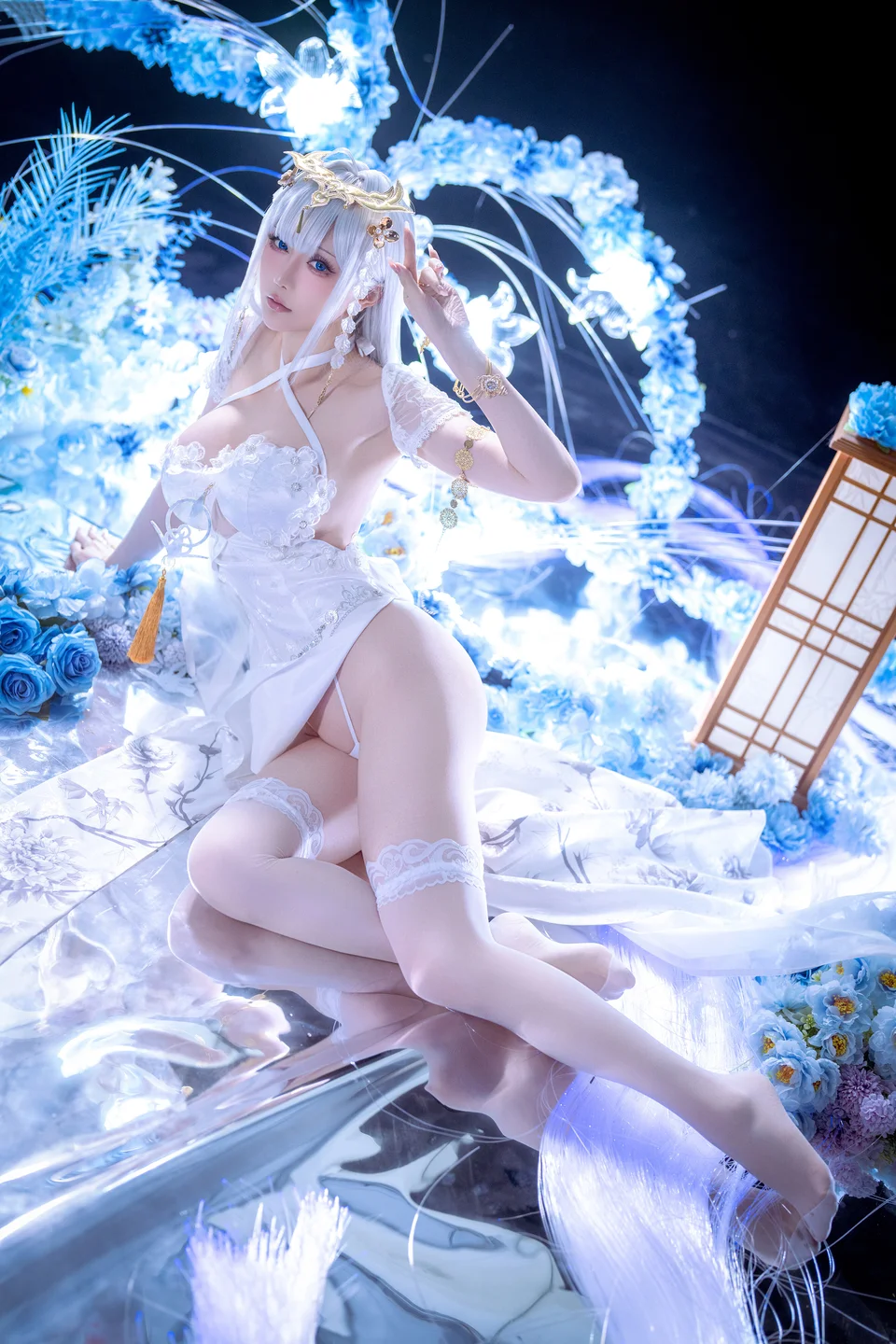 Star's Late Plan E January 2026 Azur Lane Enterprise White Cheongsam (50 photos) - Xing Zhi Chi Chi (星之迟迟) - Photo 39 of 50