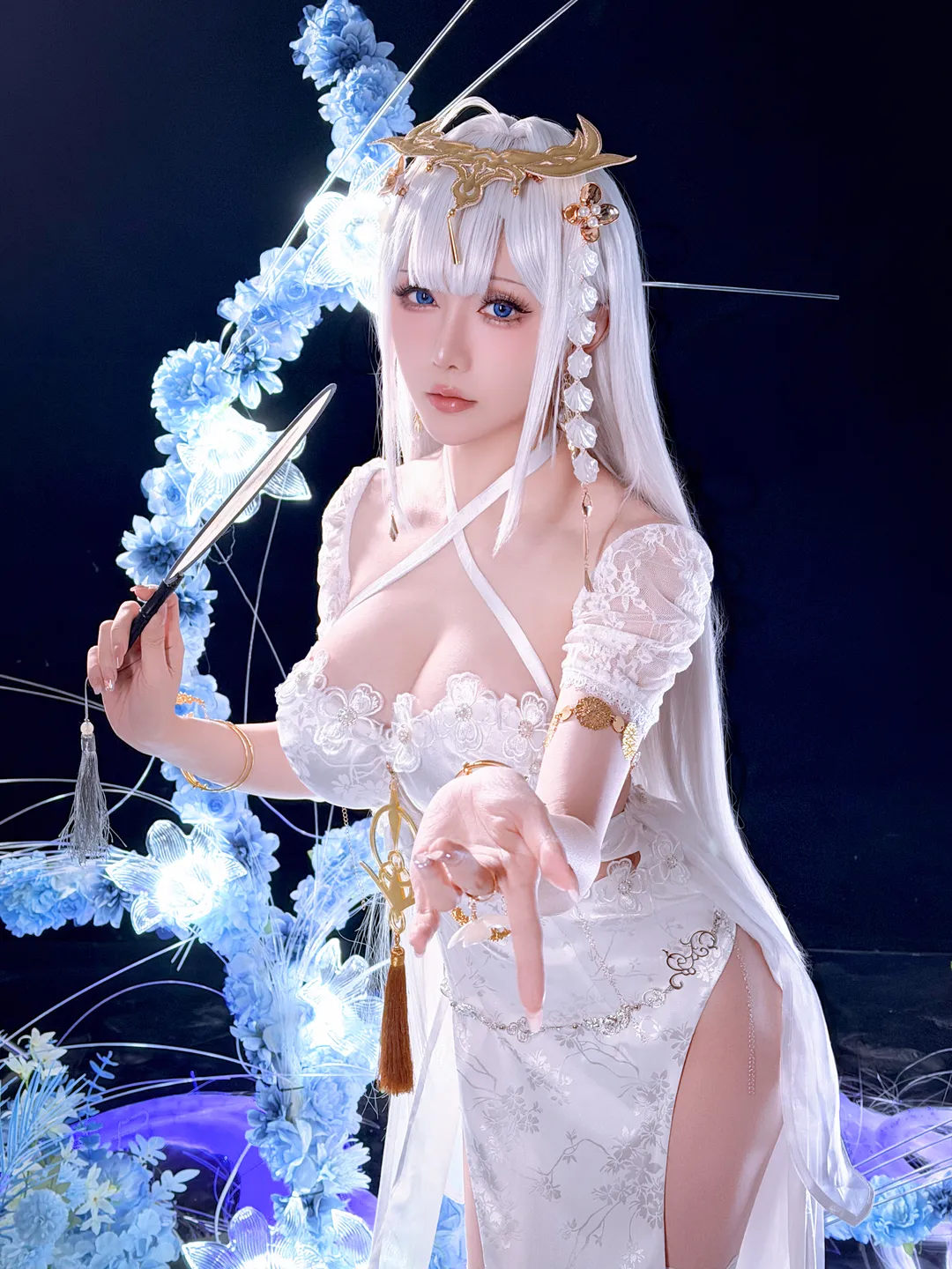 Star's Late Plan E January 2026 Azur Lane Enterprise White Cheongsam (50 photos) - Xing Zhi Chi Chi (星之迟迟) - Photo 41 of 50