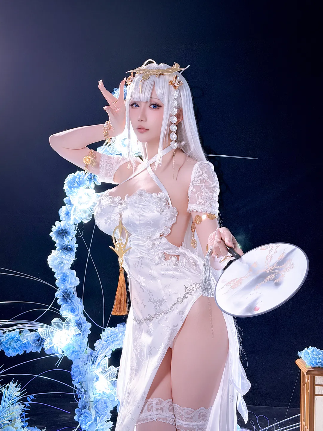 Star's Late Plan E January 2026 Azur Lane Enterprise White Cheongsam (50 photos) - Xing Zhi Chi Chi (星之迟迟) - Photo 48 of 50