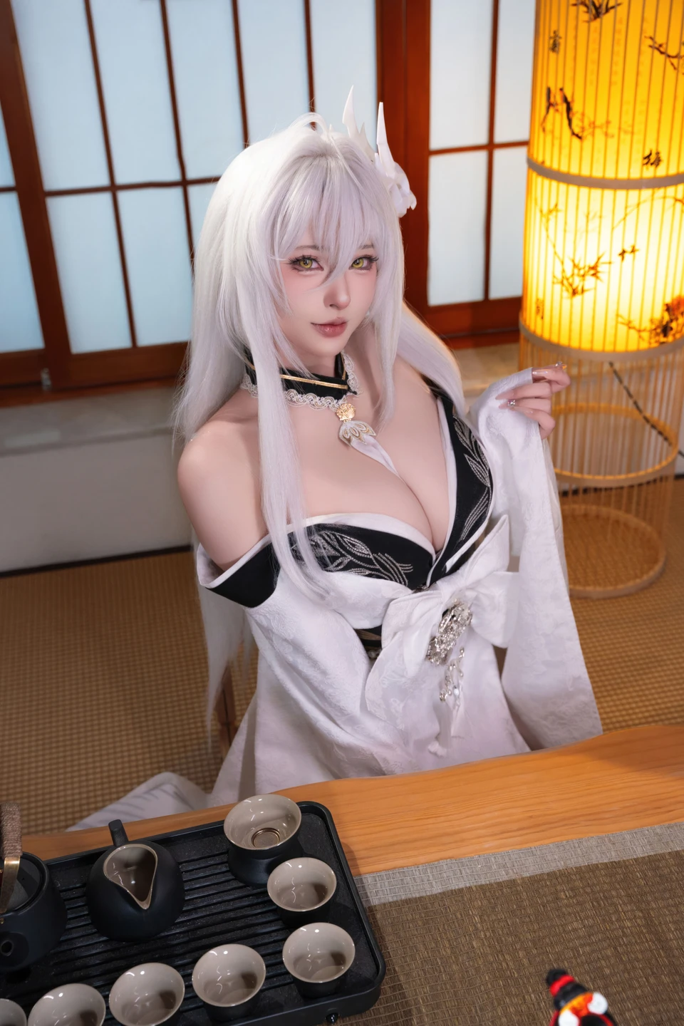 Shimizu Yuno No.096 Azur Lane White Phoenix Kimono (76 photos + 1 video)