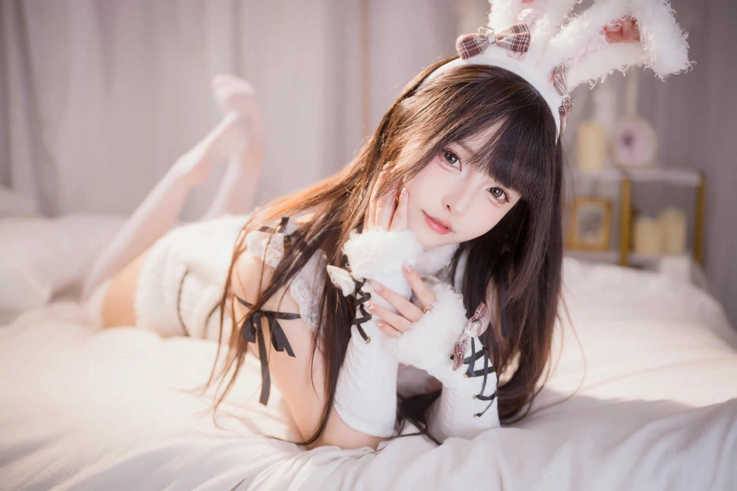 Shinonome Mafuyu - Plush White Rabbit [75P, (75 photos) - Shen Le Ban Zhen Dong (神楽坂真冬) - Photo 50 of 75