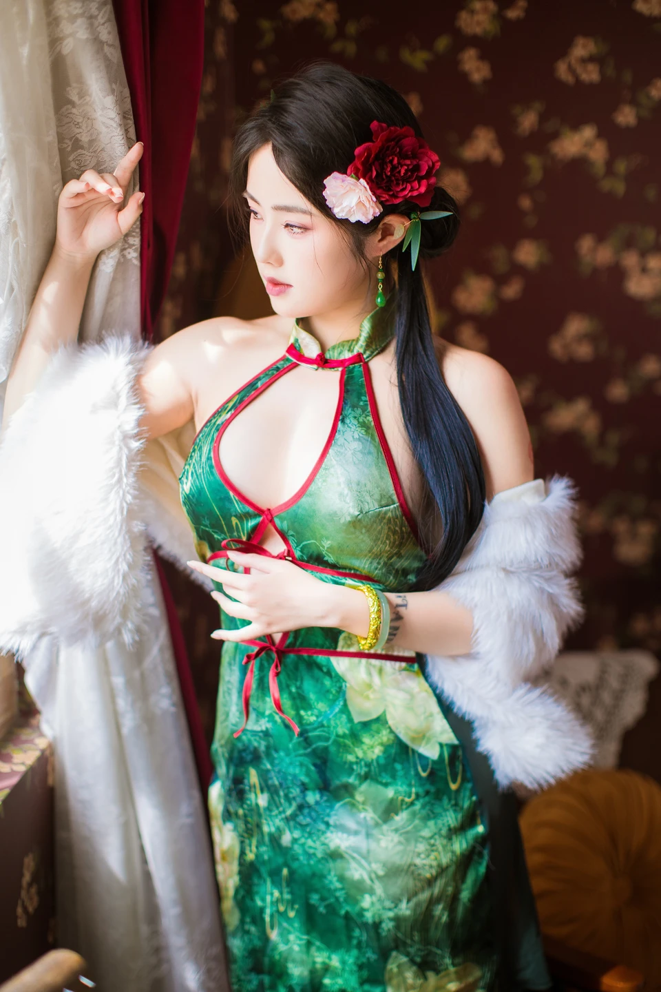 Titanium Alloy TiTi - Green Cheongsam [82P, (82 photos) - Tai He Jin Titi (钛合金TiTi) - Photo 1 of 82