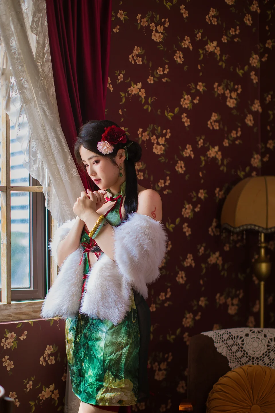 Titanium Alloy TiTi - Green Cheongsam [82P, (82 photos) - Tai He Jin Titi (钛合金TiTi) - Photo 2 of 82