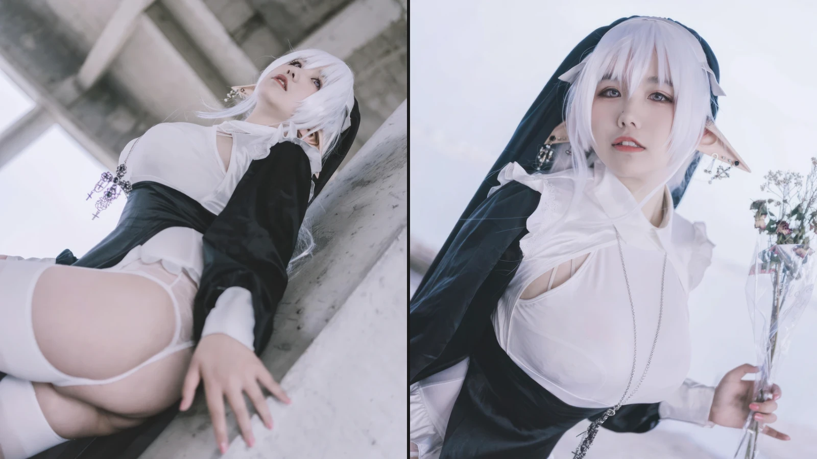 Coser@阿半今天很开心 - No.058 精灵修女 (28 photos)