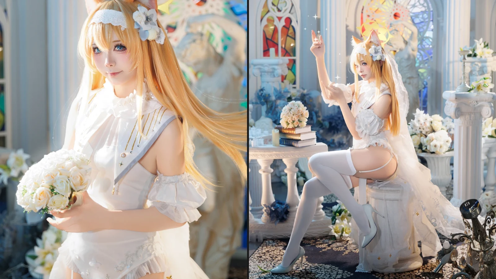 Coser@艾西Aiwest - 蔚蓝档案 伊落玛丽花嫁 (31 photos)