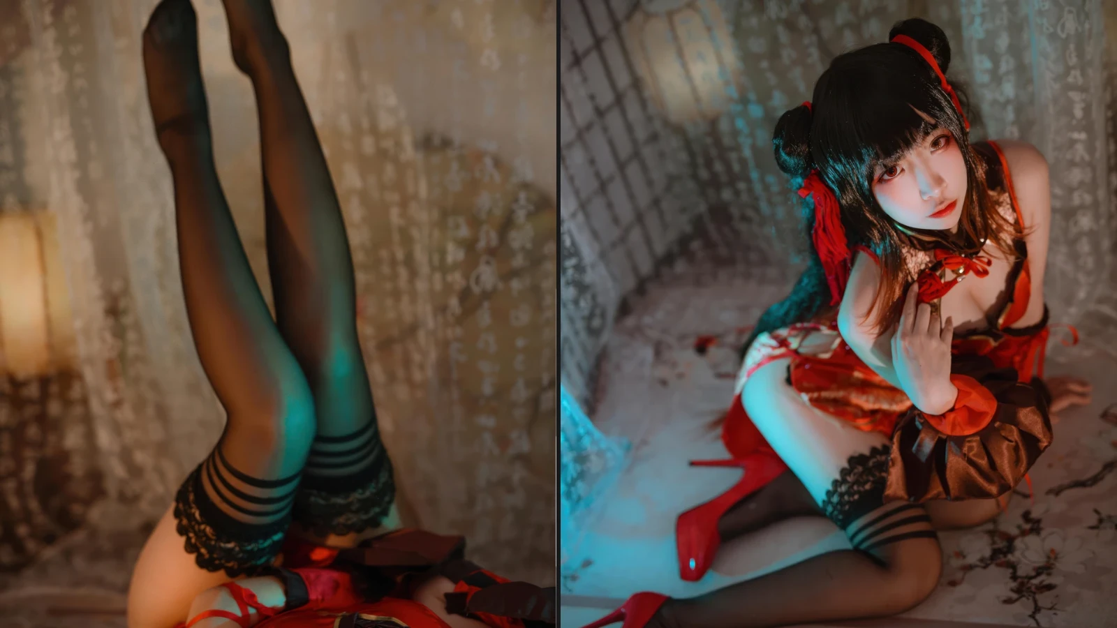 Coser@二佐Nisa - No.214 时崎狂三 新春旗袍 (15 photos)