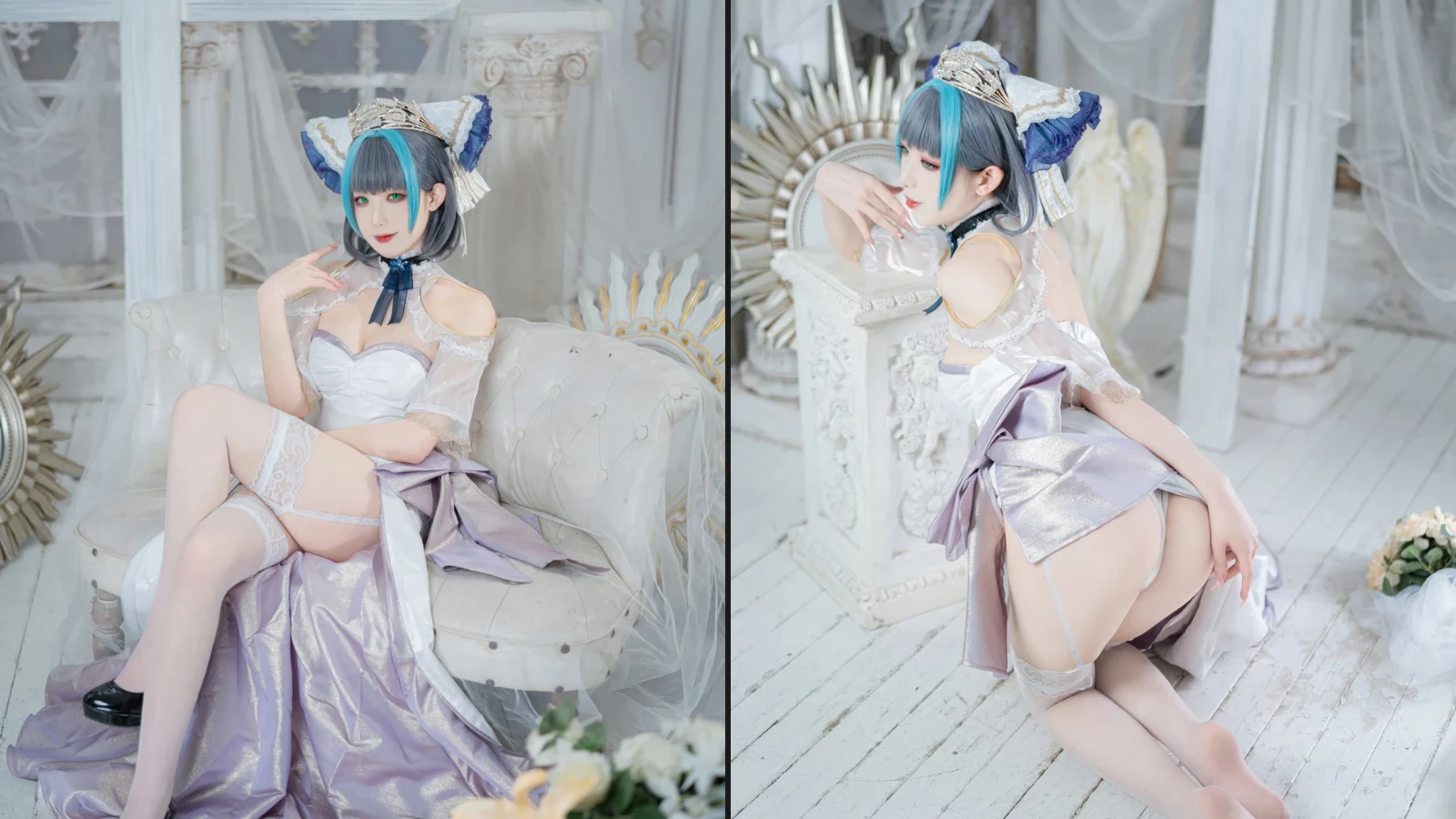 Coser@封疆疆v - 碧蓝航线 柴郡誓约礼服 (18 photos)