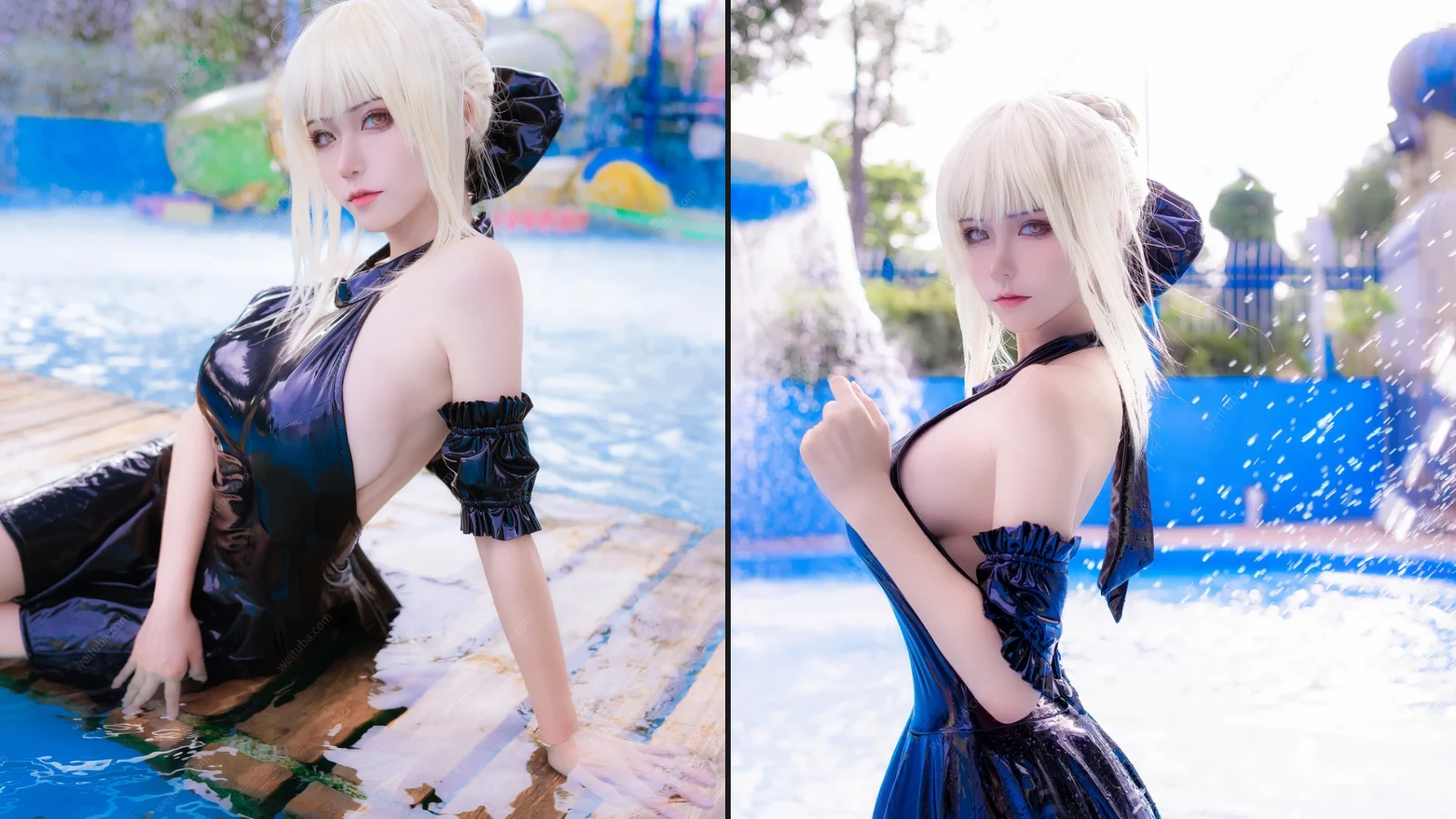 Coser@Seya狮砸 - FGO 黑呆泳衣 (10 photos)