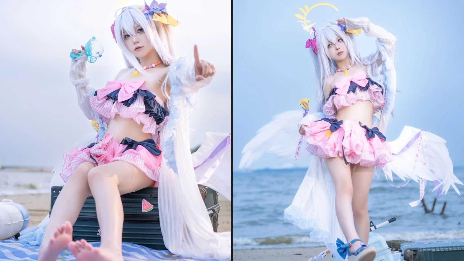 Coser@Shi Liang Yu - No.029 Blue Archive Shiroko Swimsuit (29 photos)