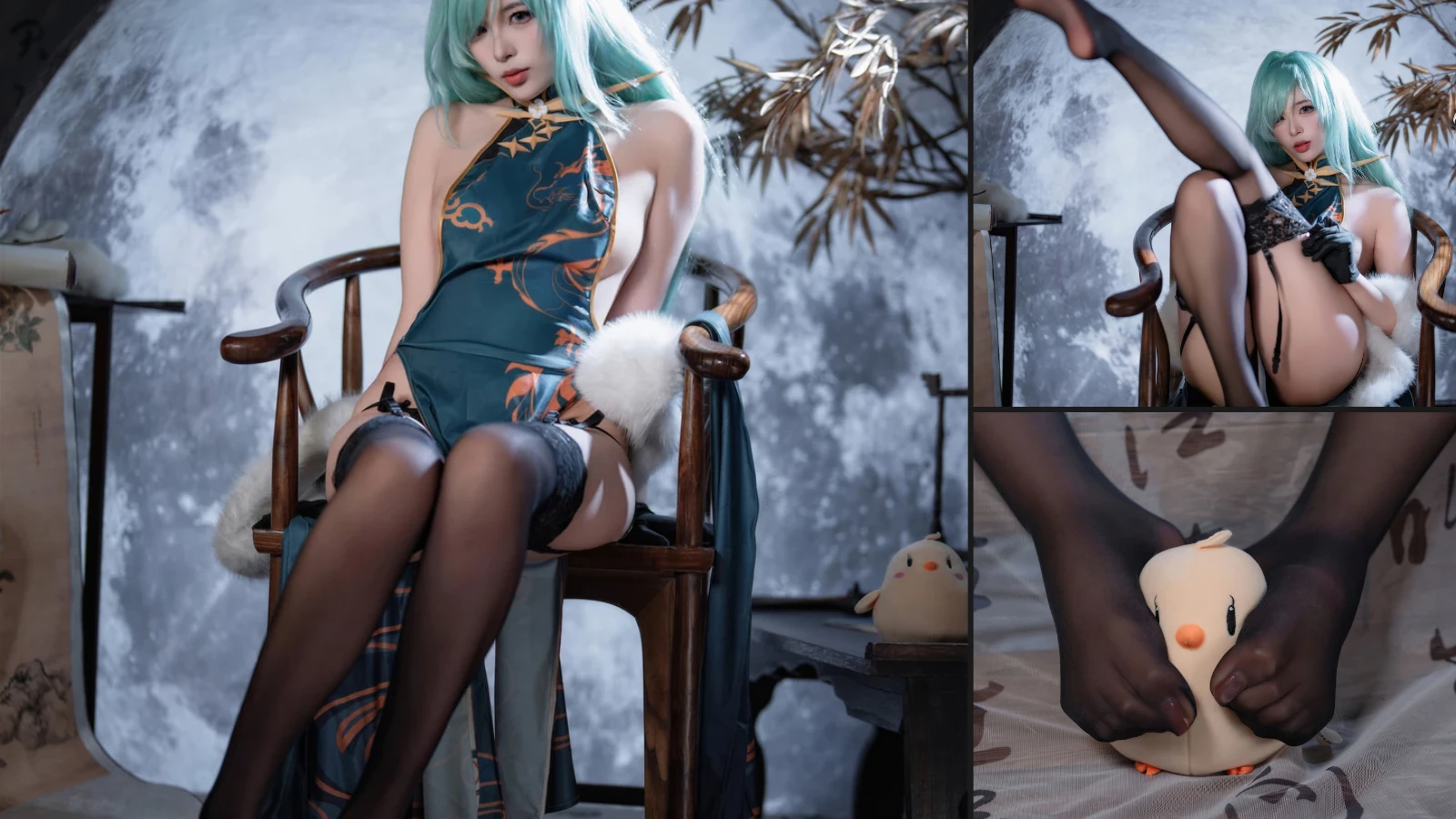 Coser@轩萧学姐 No 085 碧蓝航线 莫斯科旗袍 (50 photos)