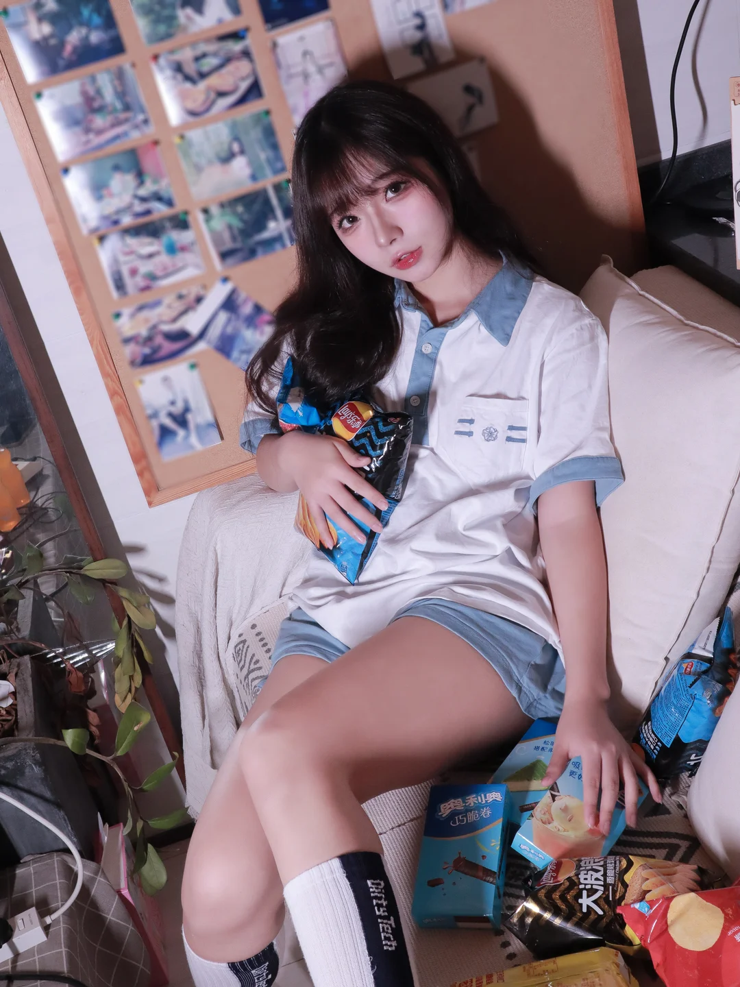 yuuhui玉汇 – NO.076 Blue & White Stripe Girl Sky & Cloud Girl (81 photos) - Yuuhuiyu Hui (yuuhui玉汇) - Photo 4 of 81