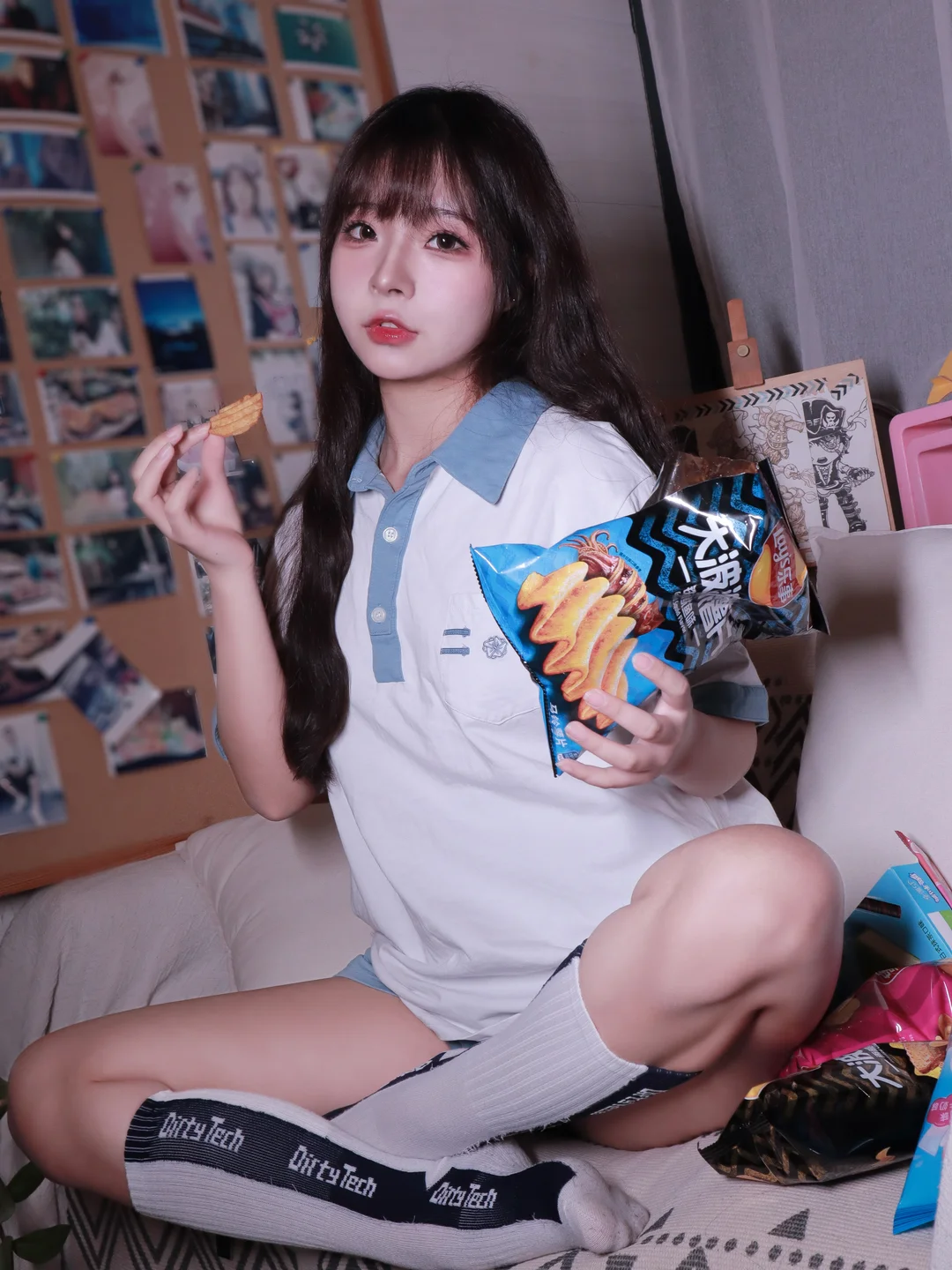 yuuhui玉汇 – NO.076 Blue & White Stripe Girl Sky & Cloud Girl (81 photos) - Yuuhuiyu Hui (yuuhui玉汇) - Photo 6 of 81