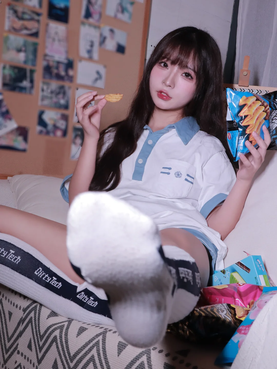 yuuhui玉汇 – NO.076 Blue & White Stripe Girl Sky & Cloud Girl (81 photos) - Yuuhuiyu Hui (yuuhui玉汇) - Photo 7 of 81