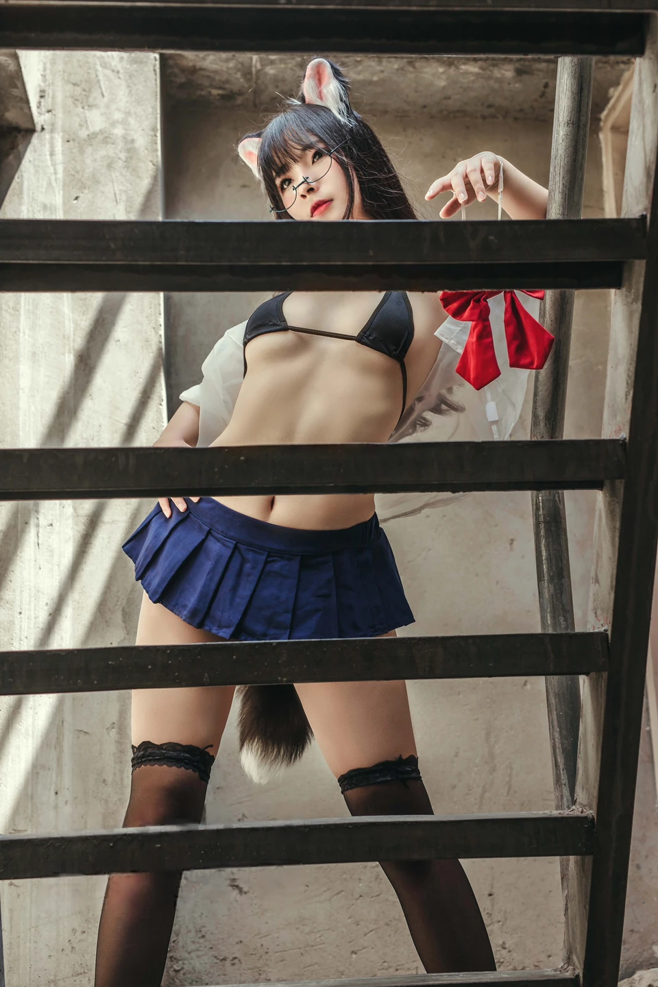 yuuhui玉汇 – NO.096 Rooftop Cat Girls + Black Dog Robot Girlfriend [32P-151.6M] (32 photos) - Yuuhuiyu Hui (yuuhui玉汇) - Photo 2 of 32