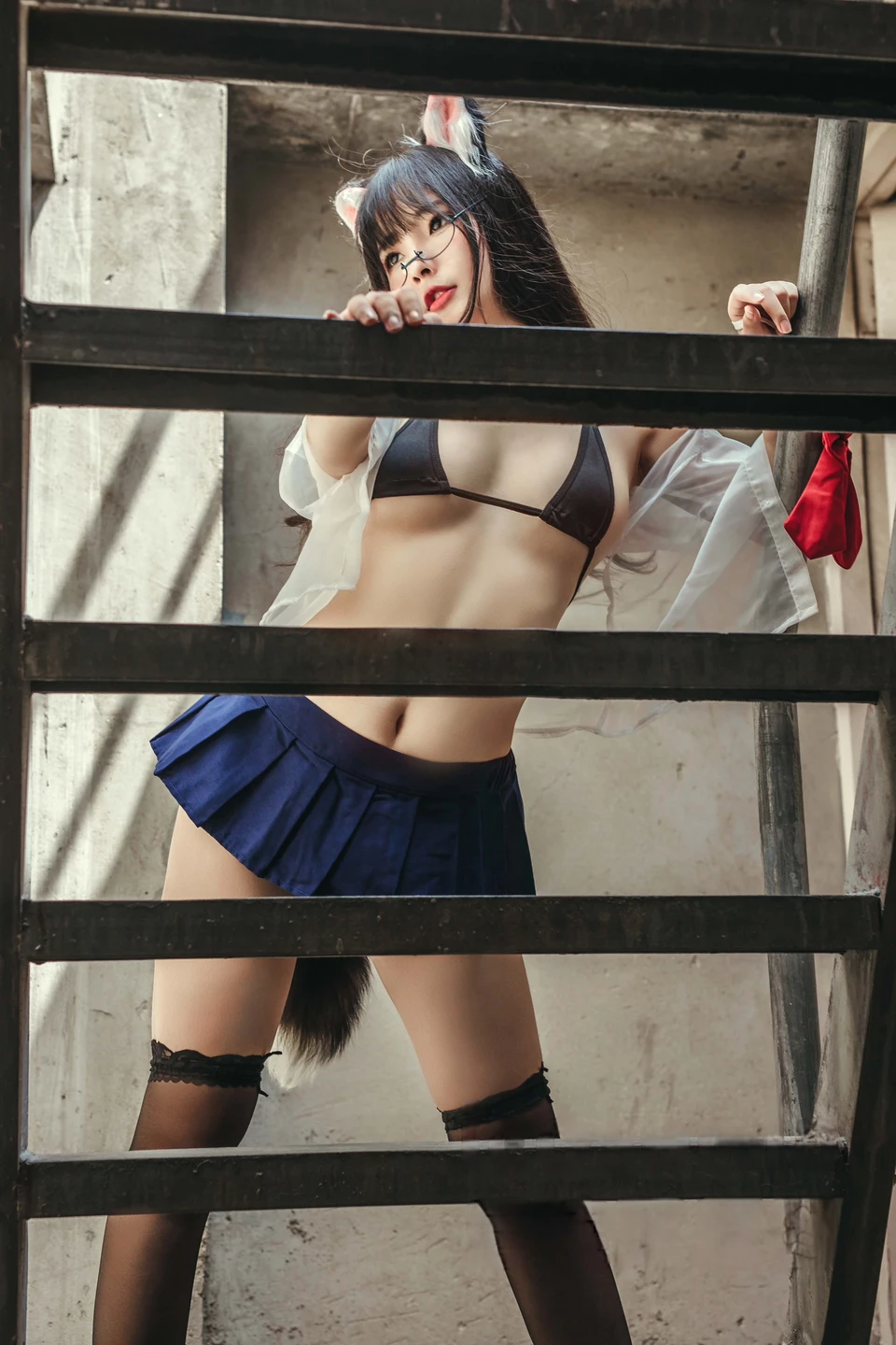 yuuhui玉汇 – NO.096 Rooftop Cat Girls + Black Dog Robot Girlfriend [32P-151.6M] (32 photos) - Yuuhuiyu Hui (yuuhui玉汇) - Photo 4 of 32