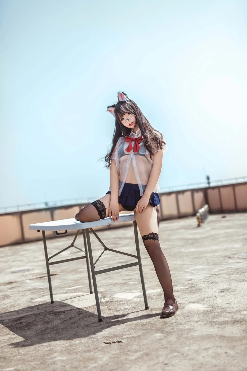 yuuhui玉汇 – NO.096 Rooftop Cat Girls + Black Dog Robot Girlfriend [32P-151.6M] (32 photos) - Yuuhuiyu Hui (yuuhui玉汇) - Photo 6 of 32