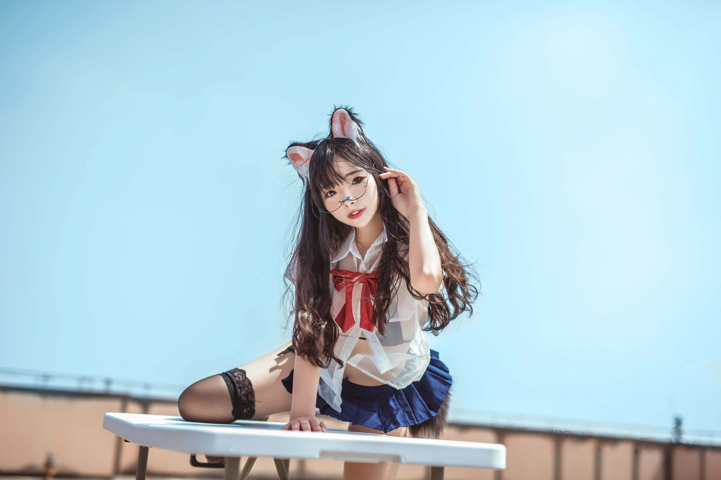 yuuhui玉汇 – NO.096 Rooftop Cat Girls + Black Dog Robot Girlfriend [32P-151.6M] (32 photos) - Yuuhuiyu Hui (yuuhui玉汇) - Photo 9 of 32