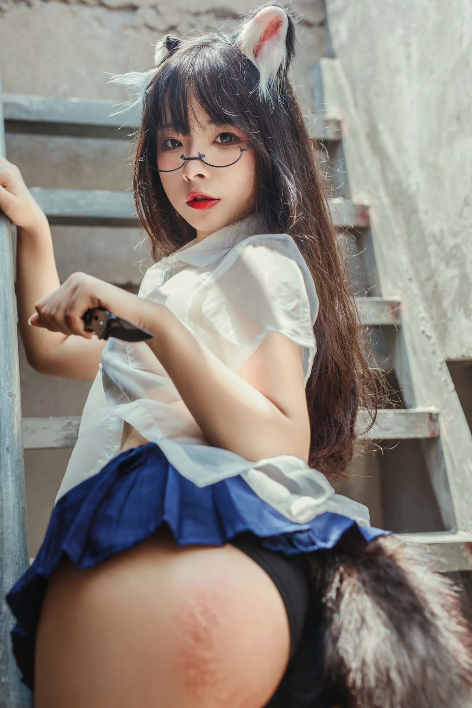 yuuhui玉汇 – NO.096 Rooftop Cat Girls + Black Dog Robot Girlfriend [32P-151.6M] (32 photos) - Yuuhuiyu Hui (yuuhui玉汇) - Photo 11 of 32